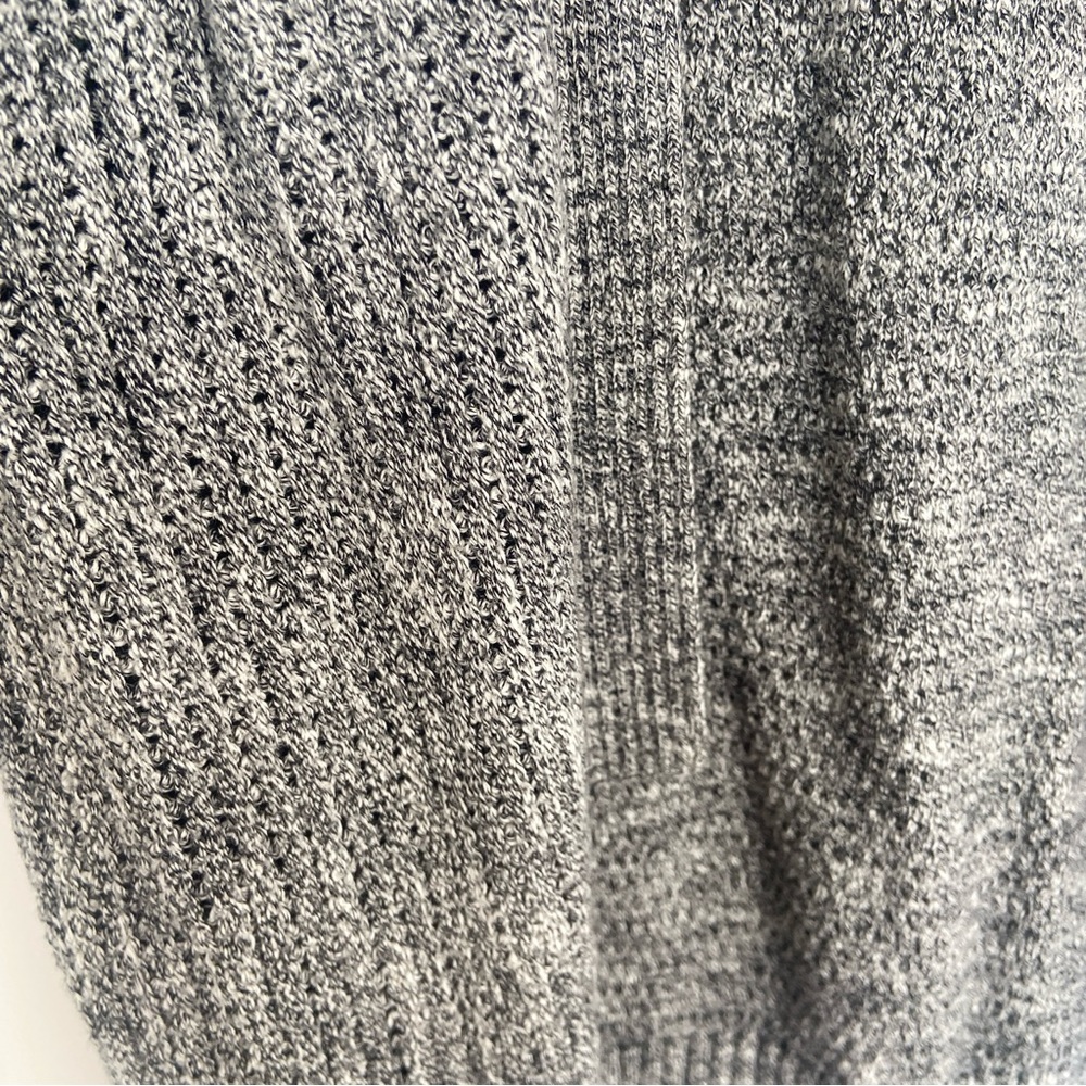 BANANA REPUBLIC MELANGE GREY CHARCOAL OPEN KNIT COTTON CARDIGAN - Picture 6 of 11
